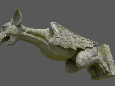 Gargoyle09 Low-poly 3D model