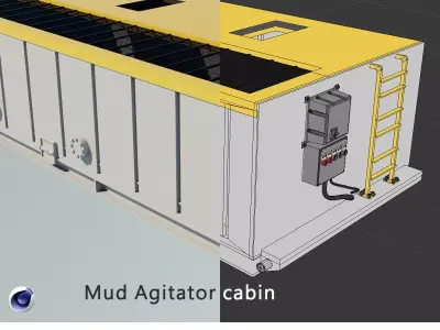 Mud Agitator cabin Low-poly 3D model
