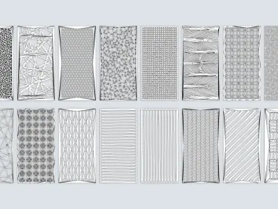 Decorative Wood Panel Set 3D model