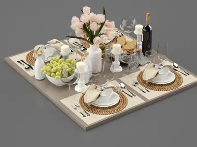 Breakfast Decorative Set 3D model