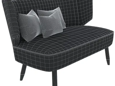 Swoon Duke Two-seater Sofa 3d model Low-poly 3D model