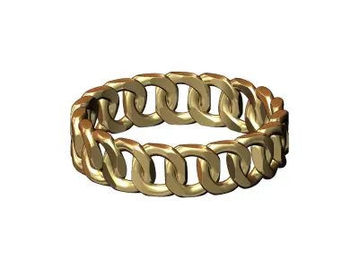 Thin square facets cuban link eternity band size 5to11 3D print model