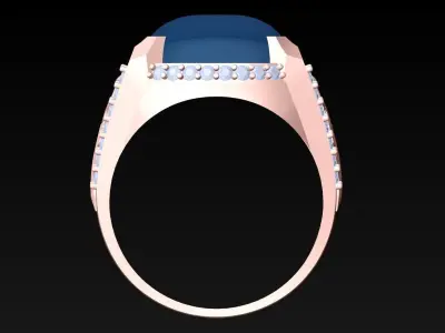 Oval stone ring - Mens Rings - N3857 3D print model