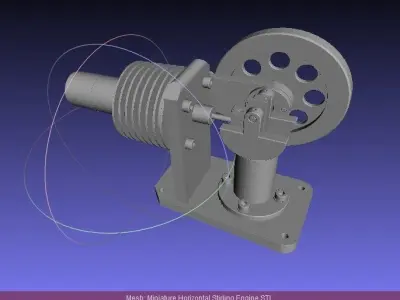 Miniature Horizontal Stirling Engine Free 3D model