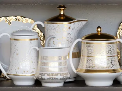 Set-196 silverware on shelf 3D model