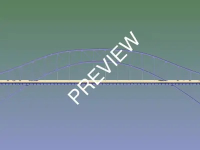 Steel Suspension Bridge obj dwg sat 3D model