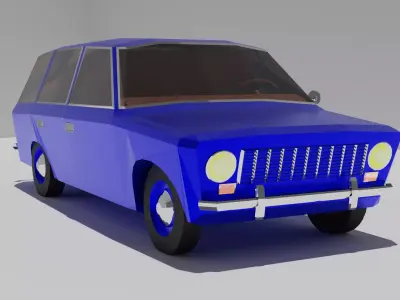 Low Poly VAZ-2102 car 3D model