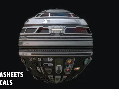 Sci-fi Trimsheet and Decals Texture