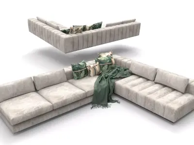 Contemporary L Corner Sofa  3D model