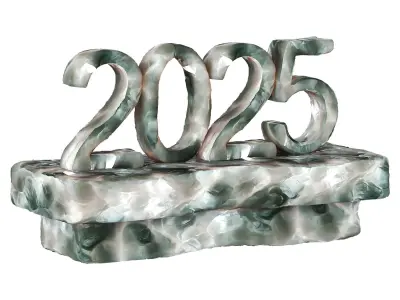  Ice numbers Low-poly 3D model