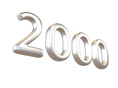 Year Number 2000 v1 003 Low-poly 3D model