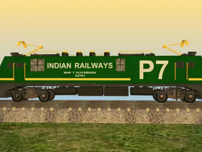 Indian Railway Electric Locomotive 3D Model 3D model 3D model