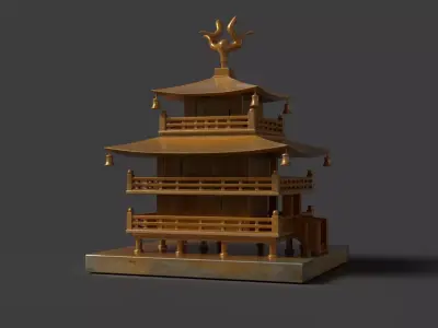 Chinese pavilion  Low-poly 3D model