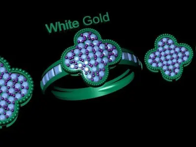 Ring earring and pendant 3D print model