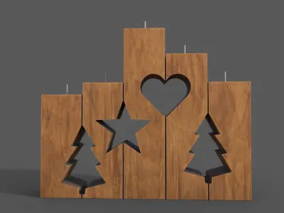 Christmas candle holder 3D model