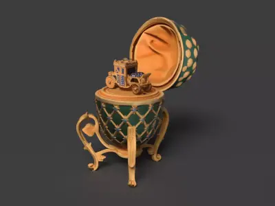 Chinese Faberge egg  Low-poly 3D model