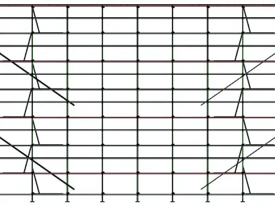  scaffolding with clamps 3D model