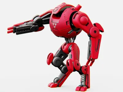 COMBAT DROID OZ-200 Rigged for Unreal Engine - Unity - MIXAMO 3D model