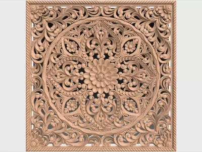 Carved decor ornament for cnc 06 3D model
