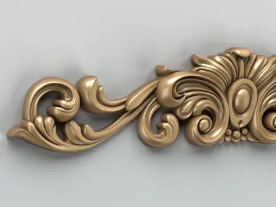Carved decor horizontal 010 3D model