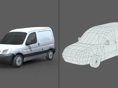 Low-Poly Car Pack 009 - Versatile Vans