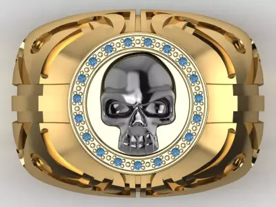 Scull diamond ring   473 3D print model