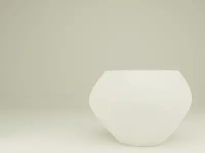 Decorative curved concrete vase Low-poly 3D model
