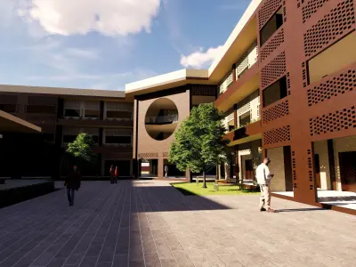 Revit 3d model of a liberal arts university with 2d drawings 3D model