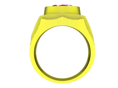 Luxury Oval Gemstone Signet Ring for Men 4898 3D print model