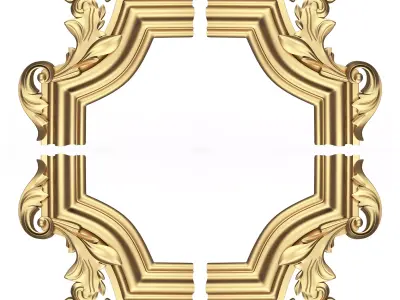 Corner Carved Plaster Molding Decoration 09 Low-poly 3D model