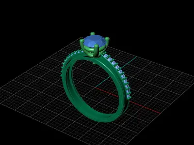 STL 3DM Print Ready Women Diamond Ring Lightweight Printable  3D print model 27