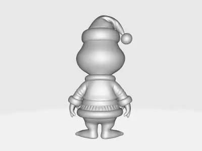 Cute Christmas Grinch Mini Figurine Santa Outfit  3D print model
