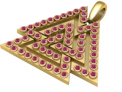 TRIANGLE RUBY PENDANT 3D PRITABLE MODEL  3D print model