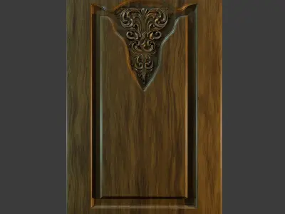 3D Model STL Door set of ornate hardware 3D model 3D print model