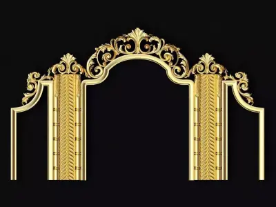 carved mirror 3D model 2