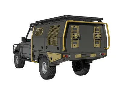 TOYOTA LAND CRUISER FJ75 WITH FULL CANOPY  FOR 1 10 RC chassis 3D print model