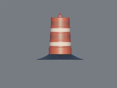 Road Barrel 3D model