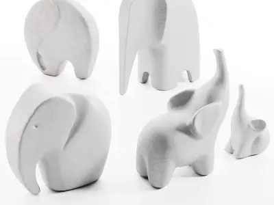 Elephant sculptures 3D model