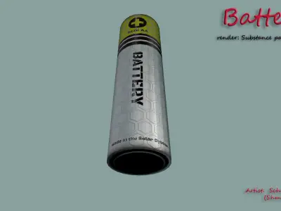 Battery Low-poly 3D model