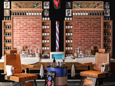 Barber Shop 3D Model Collection