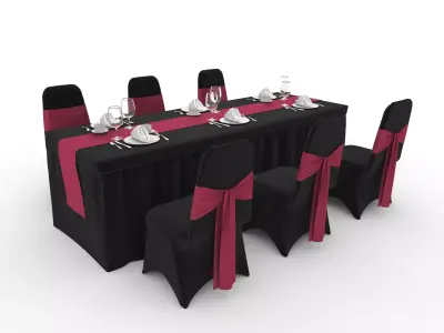 Banquet Table and Chair 131 3D model
