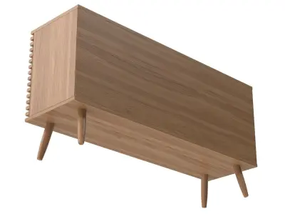 Wooden Sideboard v3 Low-poly 3D model