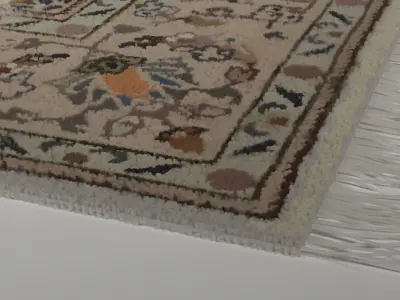 Worn Keshan Rug Low-poly 3D model