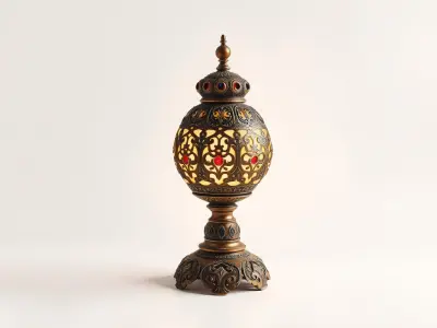 Ornate Vintage Lantern D Model Pack Low-poly 3D model