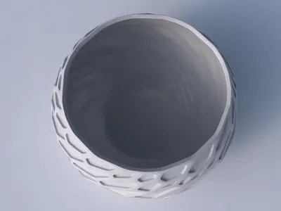 Bowl spheric twisted with organic dents 3D print model