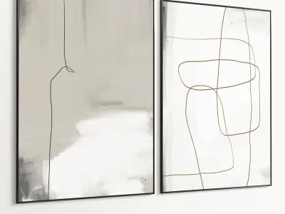 Plaster Two Photo Frame 503 Low-poly 3D model