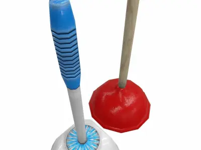 Bathroom Plunger Low Poly Low-poly 3D model
