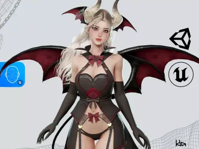 Succubus Lauren - Game Ready Low-poly 3D model