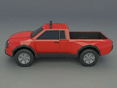 Generic lowpoly pickup truck Low-poly 3D model