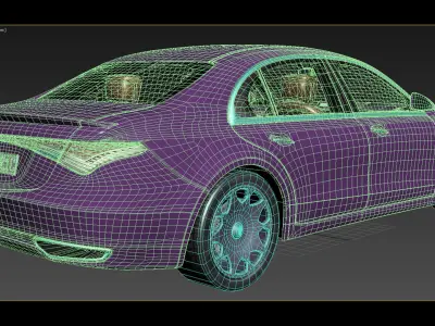 Generic Sedan v31 model Low-poly 3D model